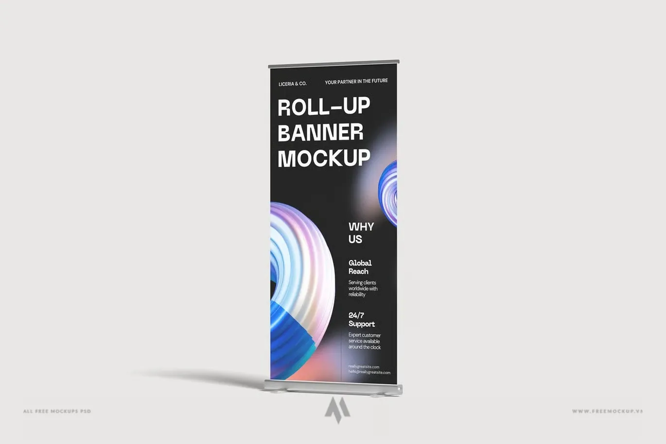 Tải Mockup Standee Cuốn Chân Nhôm PSD Miễn Phí Chuyên Nghiệp