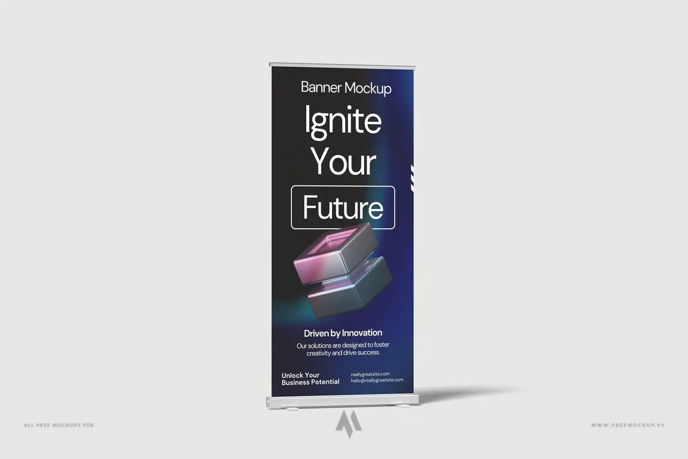 Tải Mockup Standee Cuốn Chân Nhôm PSD Miễn Phí Chuyên Nghiệp