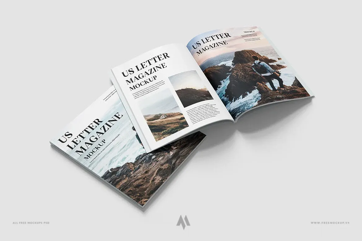 Tải Mockup Tạp Chí US Letter PSD Miễn Phí, Chuyên Nghiệp