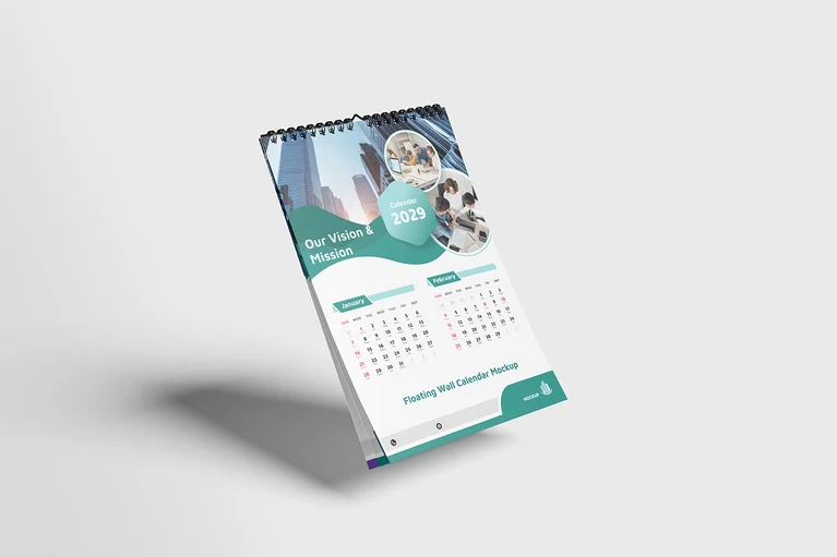 Mockup lịch treo tường PSD miễn phí
