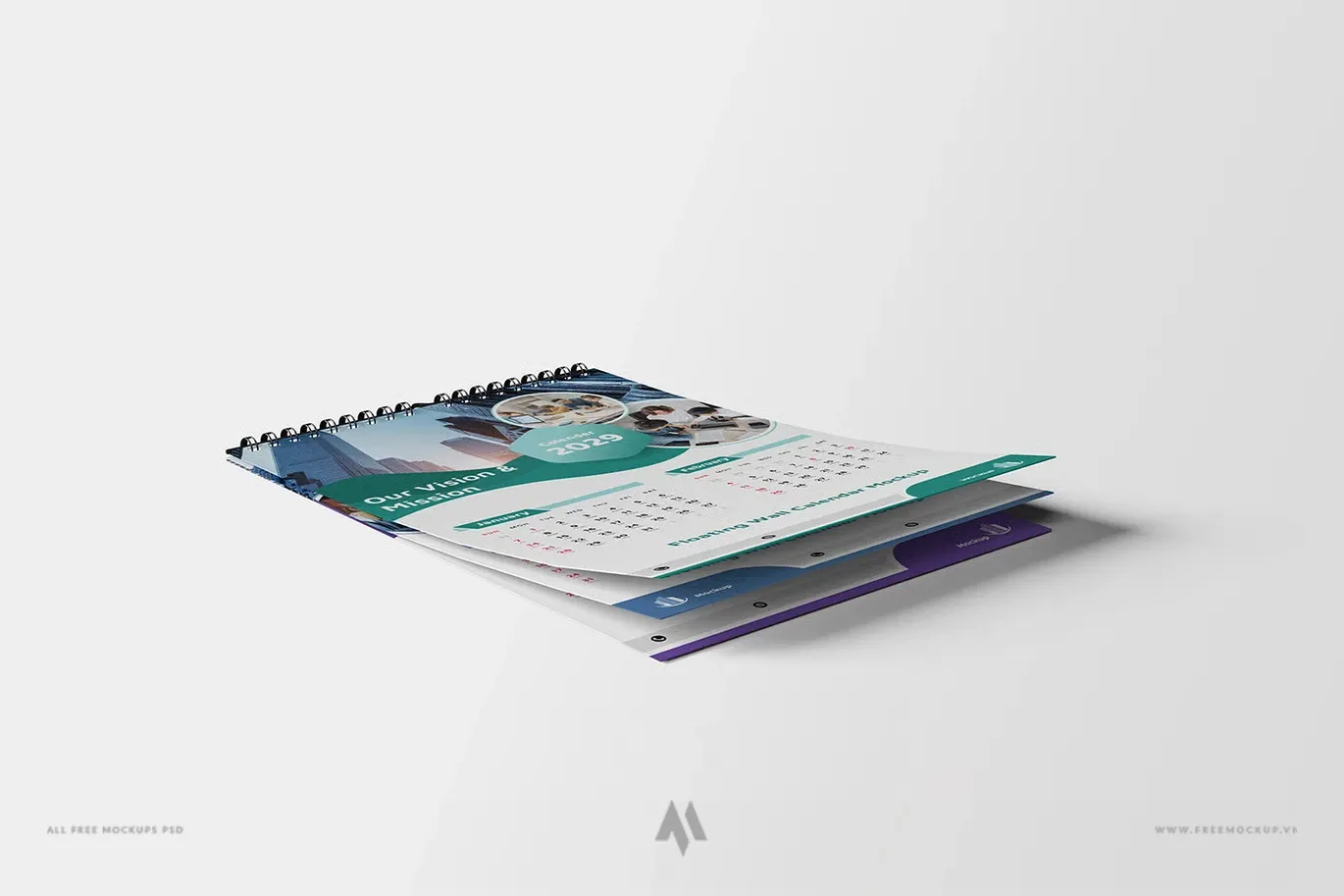 Floating Wall Calendar Mockup PSD: Trình Bày Lịch Treo Tường Chuyên Nghiệp