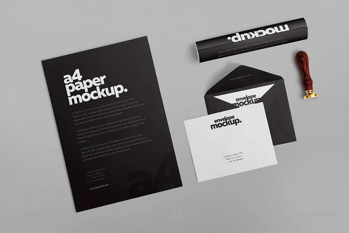 Mockup Bộ Nhận Diện Thương Hiệu PSD Đa Dạng Với Danh Thiếp, Phong Bì