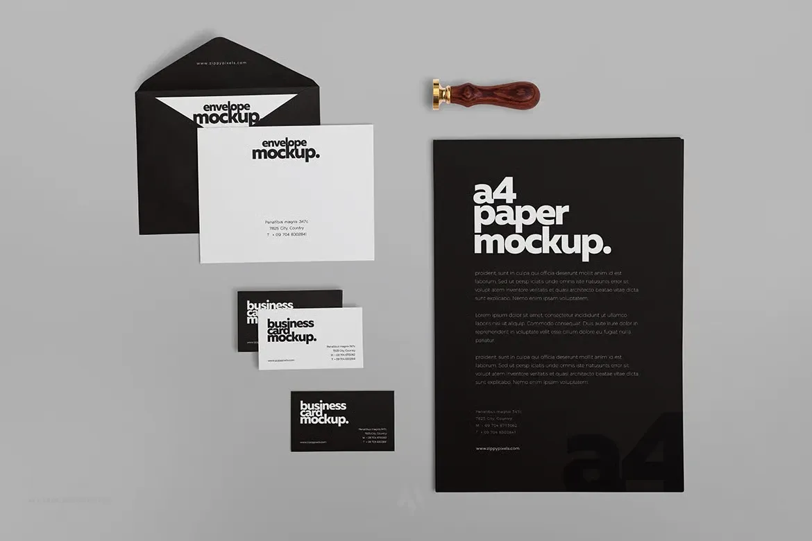 Mockup Bộ Nhận Diện Thương Hiệu PSD Đa Dạng Với Danh Thiếp, Phong Bì