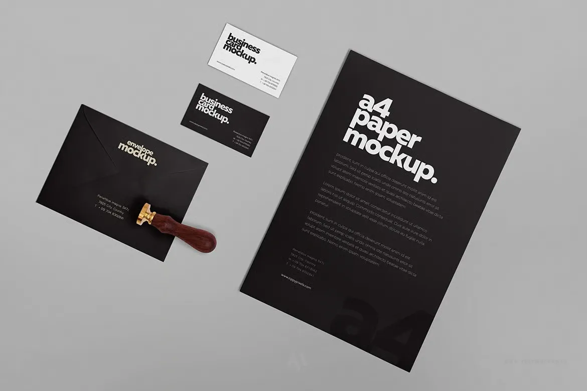 Mockup Bộ Nhận Diện Thương Hiệu PSD Đa Dạng Với Danh Thiếp, Phong Bì
