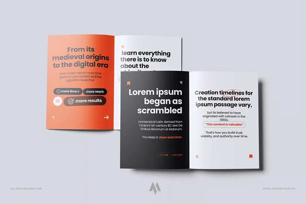 Mockup Brochure Gấp Đôi PSD Chuyên Nghiệp Dễ Dàng Chỉnh Sửa
