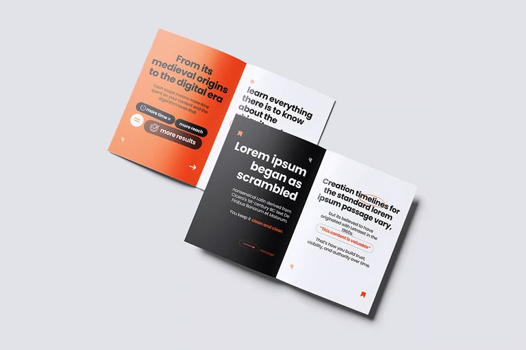 Mockup tờ rơi gấp đôi dễ dàng chỉnh sửa