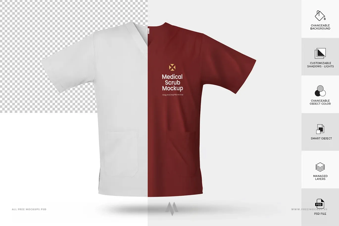 Mockup đồng phục áo bác sĩ