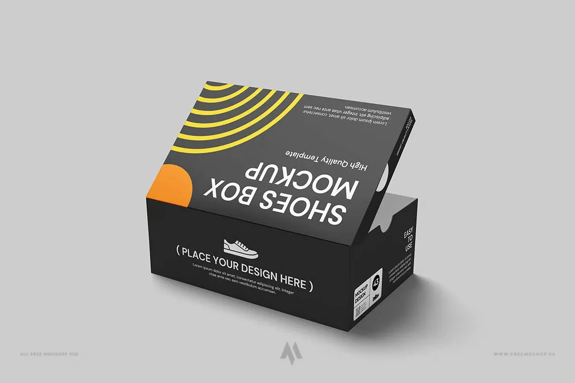 Mockup Hộp Giày PSD Đa Dạng Góc Nhìn Cho Bao Bì Chuyên Nghiệp