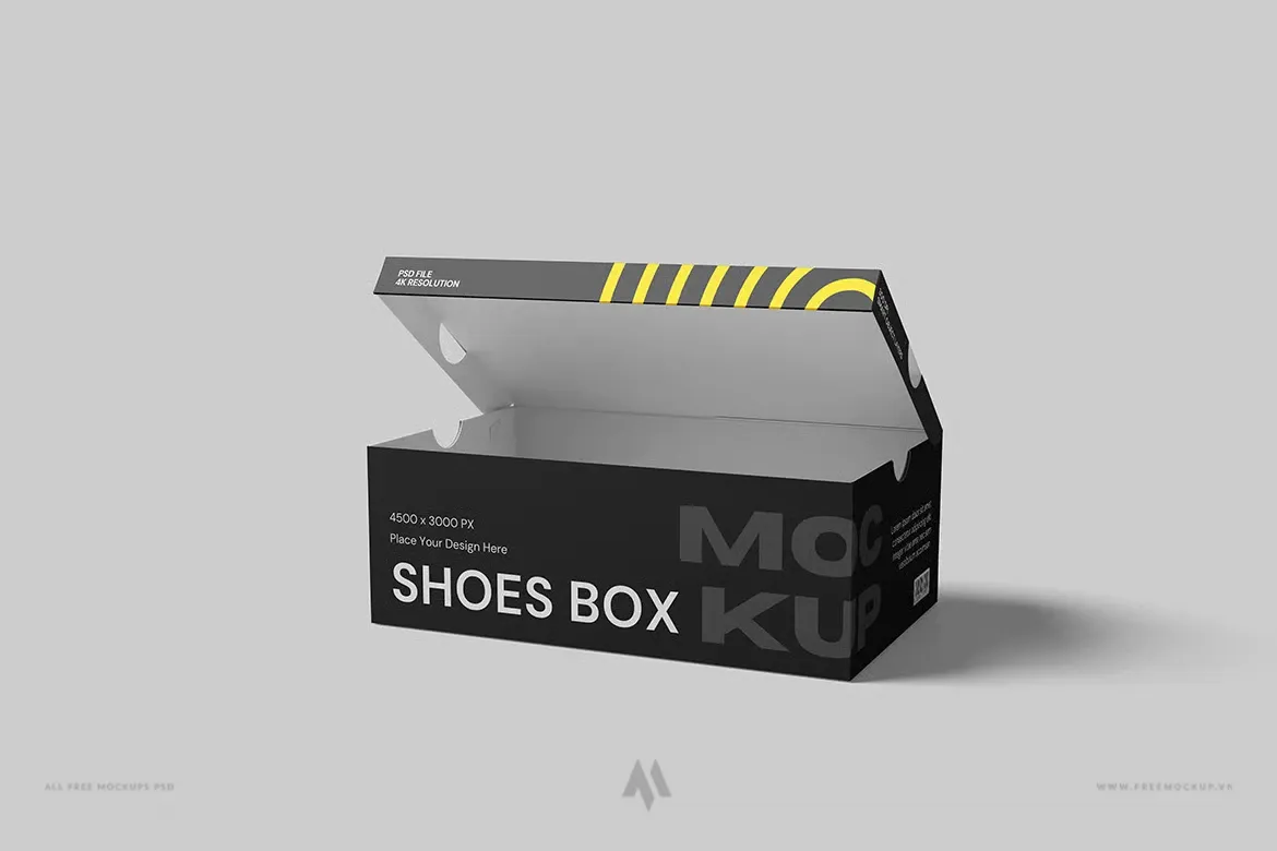 Mockup Hộp Giày PSD Đa Dạng Góc Nhìn Cho Bao Bì Chuyên Nghiệp
