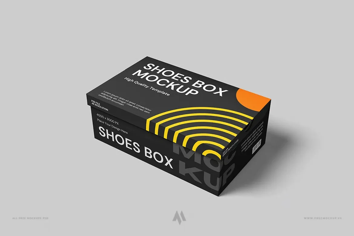 Mockup Hộp Giày PSD Đa Dạng Góc Nhìn Cho Bao Bì Chuyên Nghiệp
