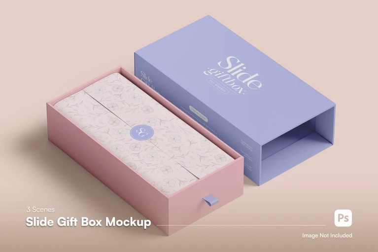 Mockup hộp quà PSD đa góc nhìn
