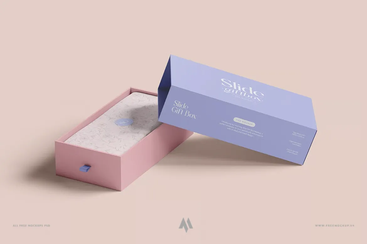 Mockup hộp quà PSD đa góc nhìn