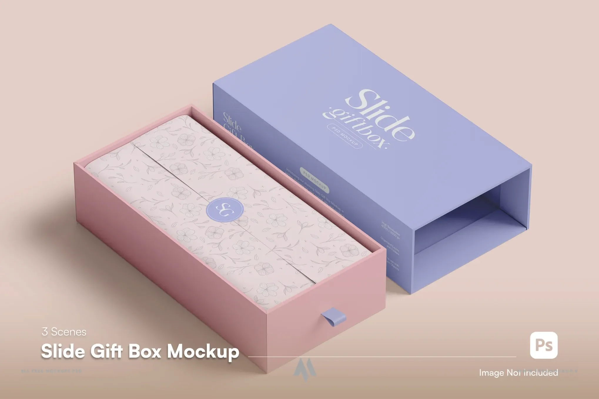 Mockup hộp quà PSD đa góc nhìn