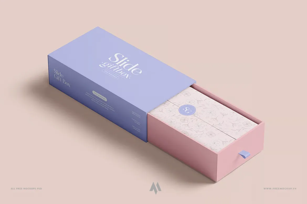 Mockup hộp quà PSD đa góc nhìn