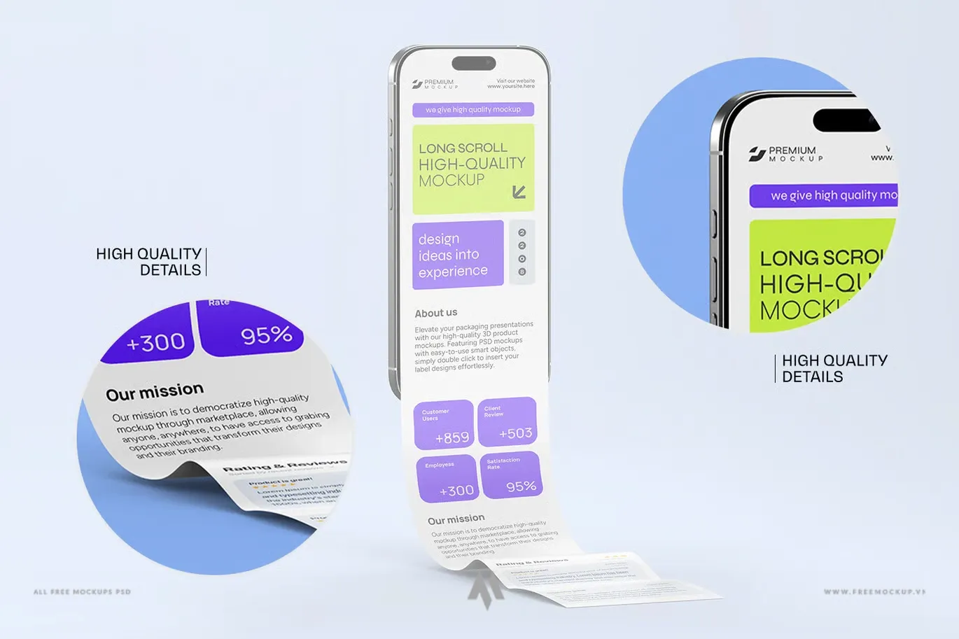 Mockup iPhone Cuộn Dài: Trình Bày Thiết Kế Ứng Dụng và Website Động Hơn