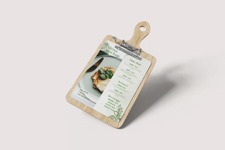 Mockup menu nhà hàng miễn phí