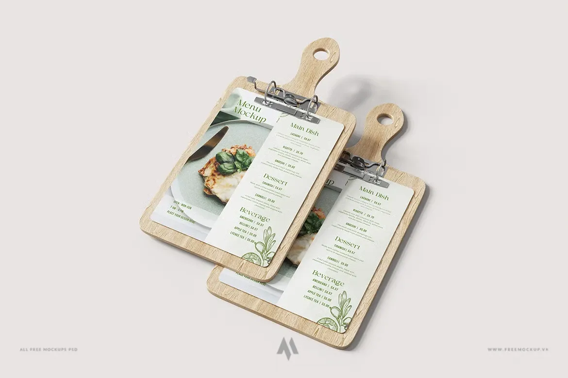 Mockup menu thực đơn nhà hàng miễn phí