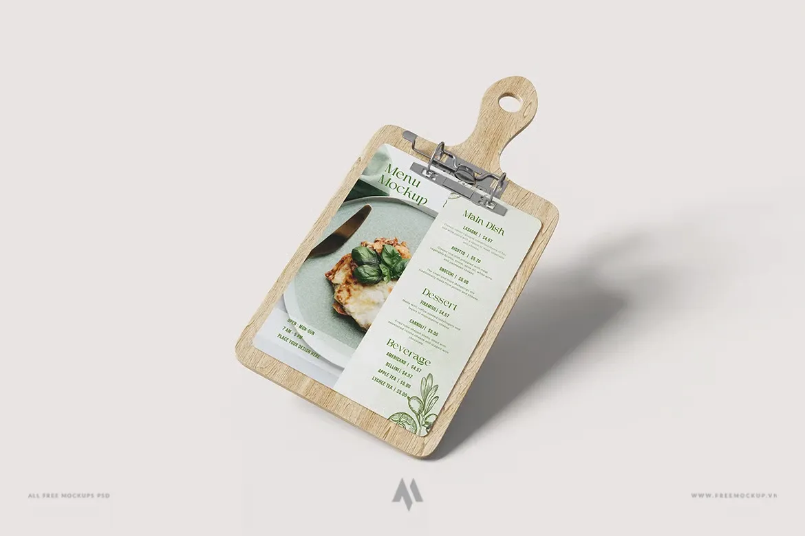 Mockup menu thực đơn nhà hàng miễn phí