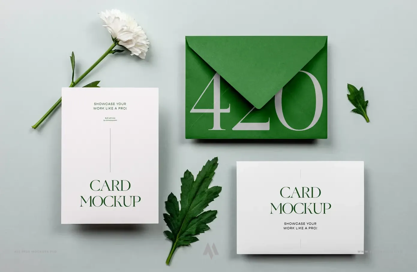 Mockup thiệp mời và phong bì