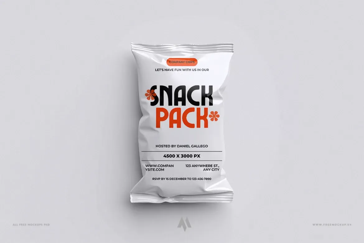 Tải Mockup Bao Bì Snack Khoai Tây PSD Miễn Phí Chuyên Nghiệp